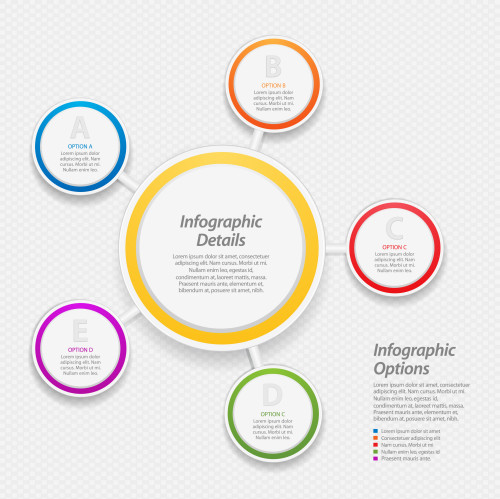 colourful infographic circle background