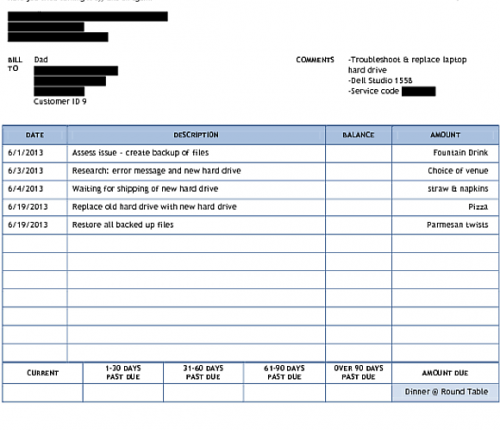 invoice sample for services